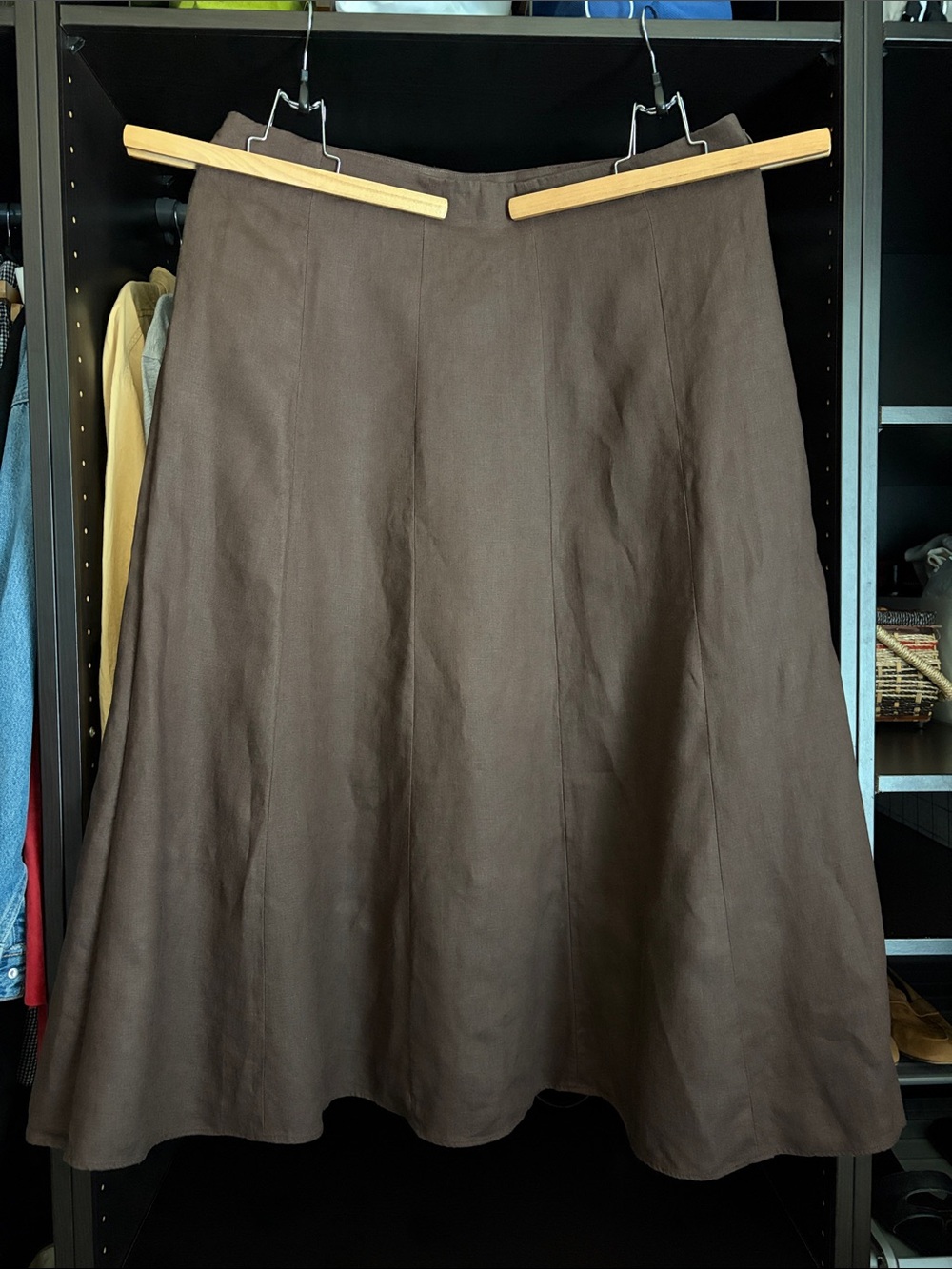 Boden Miriam Linen Maxi Skirt- Bitter Chocolate